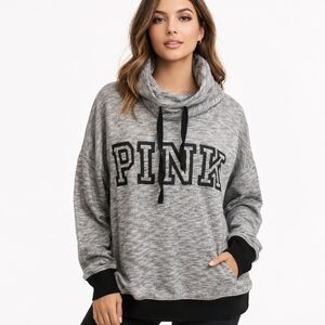 Pink Victoria’s Secret Oversized Funnel Neck Sweatshirt Size XS